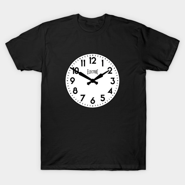 Vintage Electric Railway Station Clock - White T-Shirt by caseofstyle